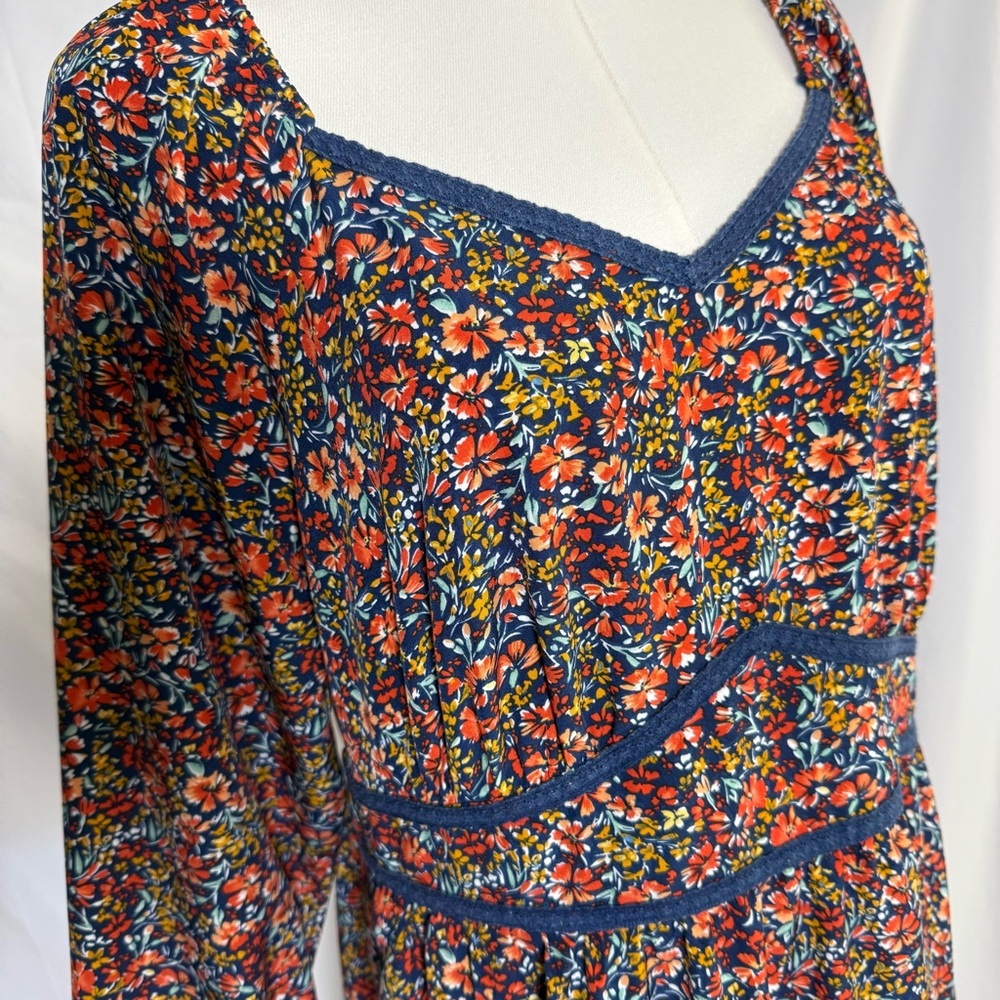 BloomChic Ditsy Floral Woven Ribbon Maxi Dress Size 12 Boho Multicolor - Picture 3 of 11